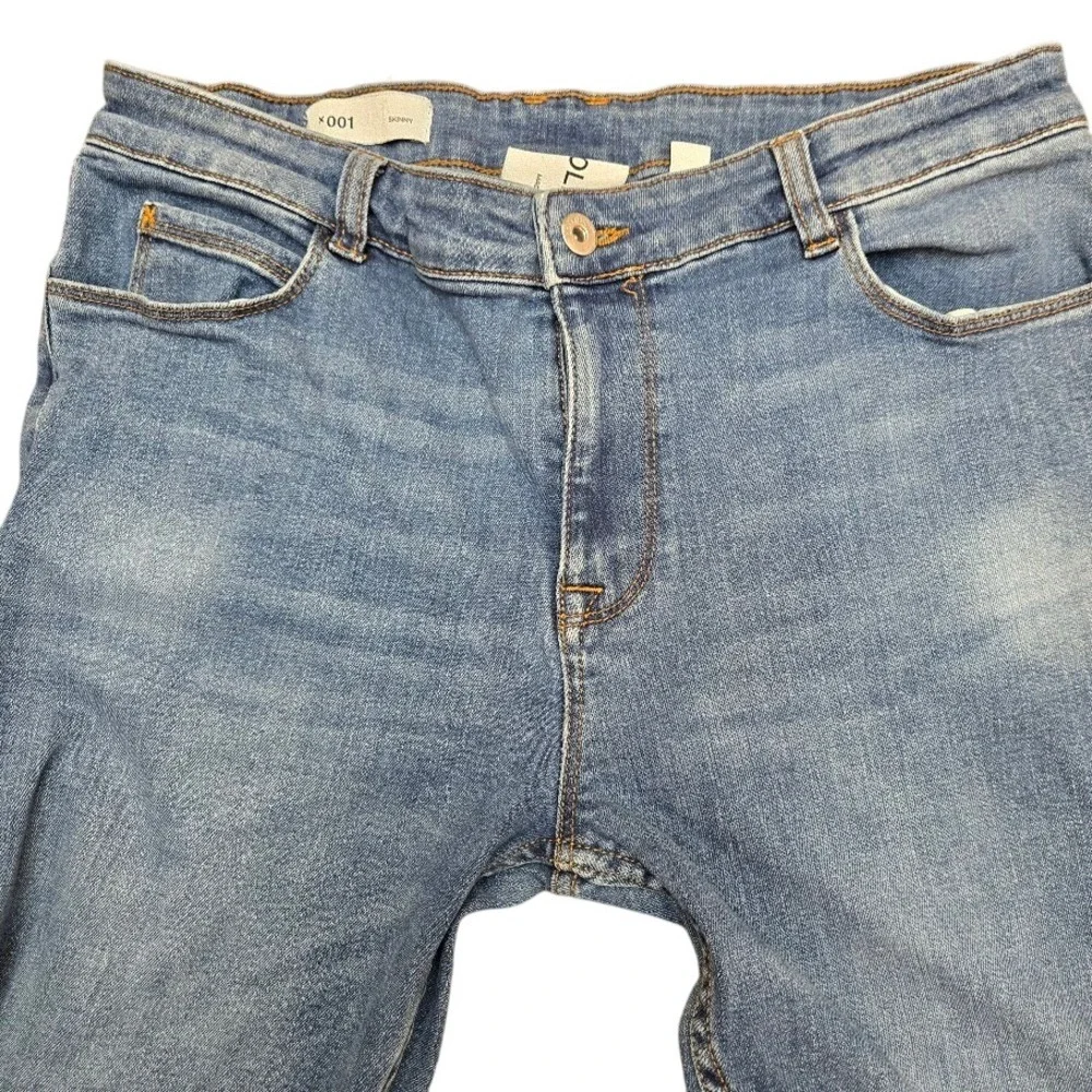 COLLUSION x001‎ Skinny Jeans Mens W34 L32 Light Wash Denim Blue